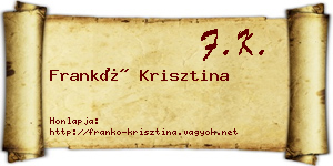 Frankó Krisztina névjegykártya
