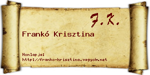 Frankó Krisztina névjegykártya